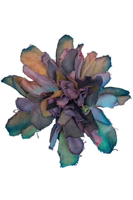 Magnetic Flower Brooch - Cotton - Jewel Tone Painted