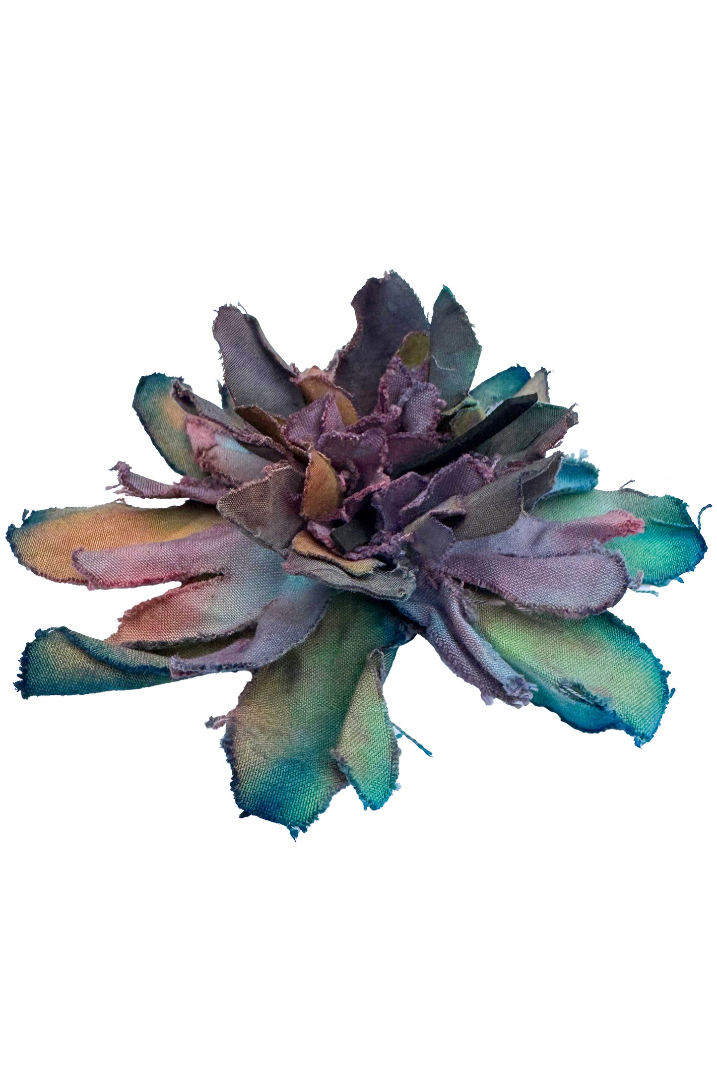 Magnetic Flower Brooch - Cotton - Jewel Tone Painted