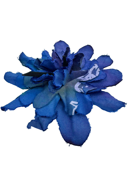 Magnetic Flower Brooch - Cotton - Royal Blue