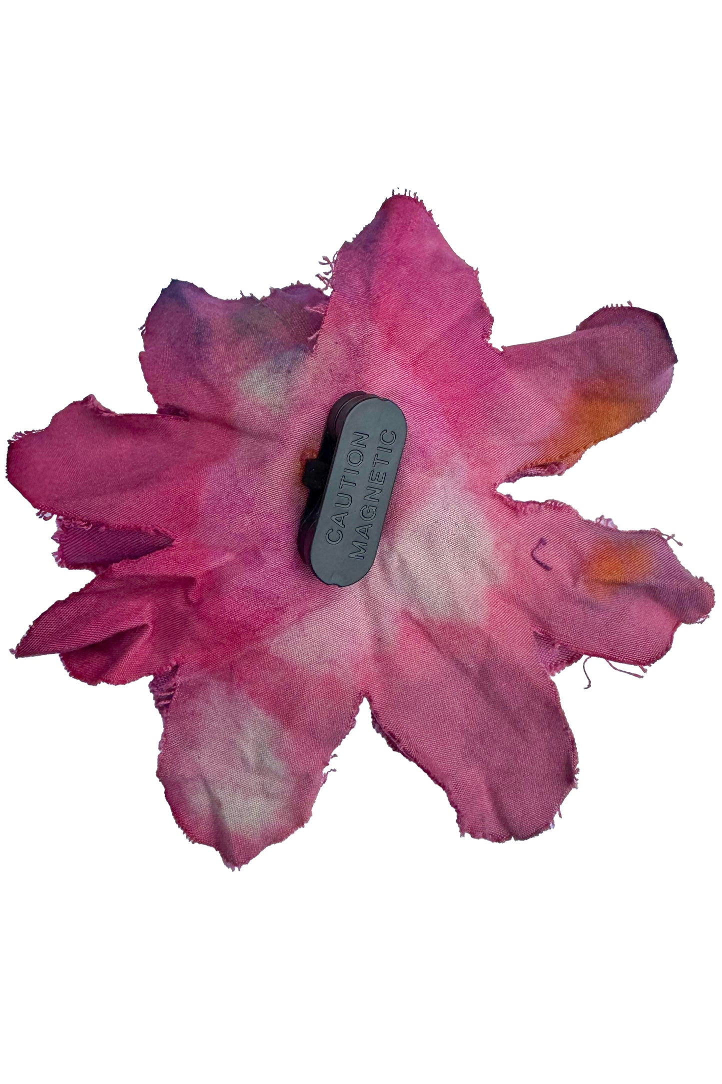 Magnetic Flower Brooch - Cotton - Pink & Blue