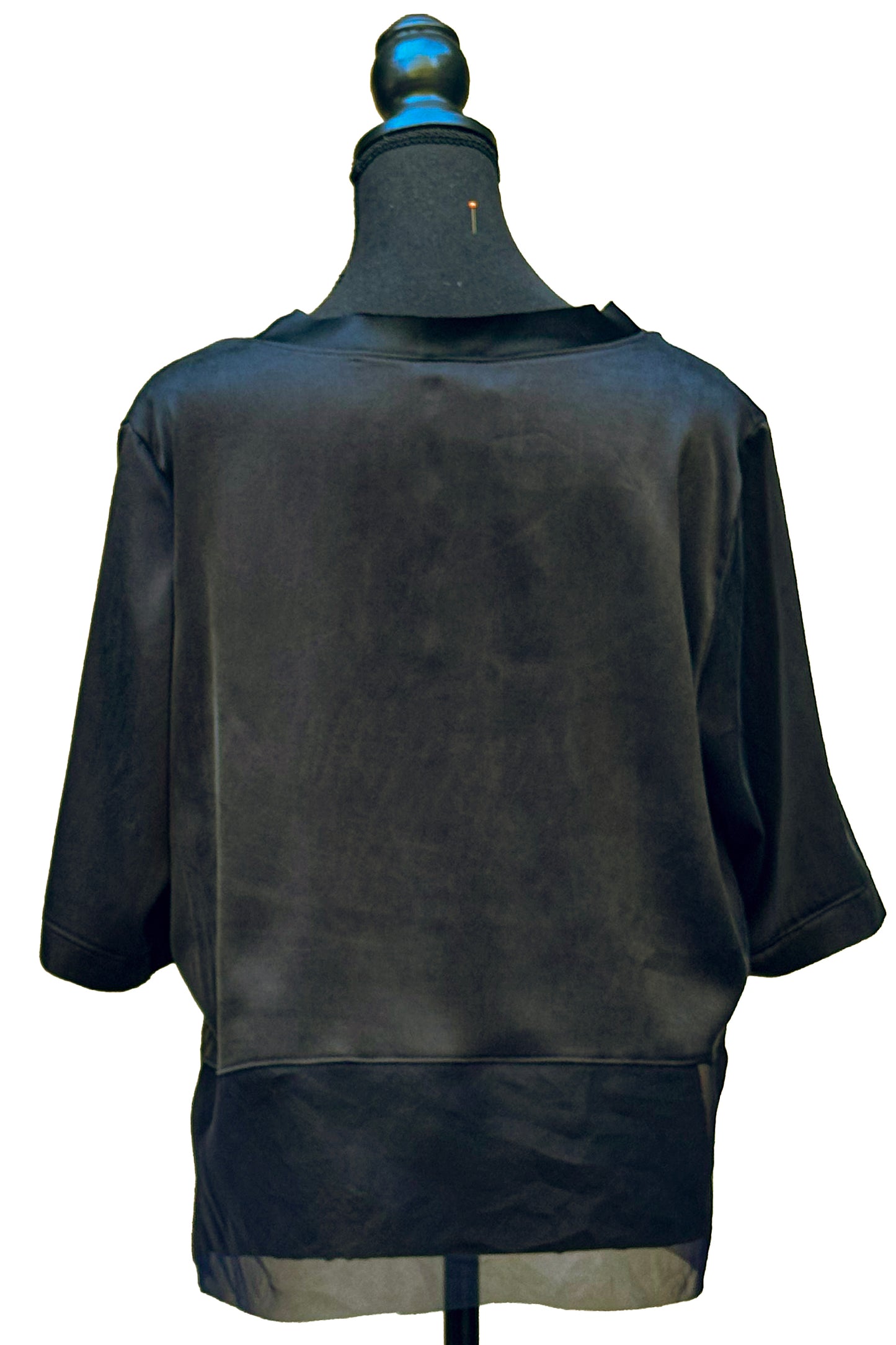 Marais Top in Stretch Silk - Black - Large