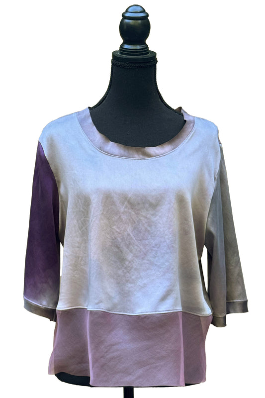 Marais Top in Stretch Silk - Lavender Dyed - Medium