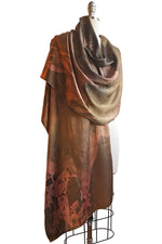 Load image into Gallery viewer, Shawl in Silk Charmeuse w/ Hazy Print - Sage
