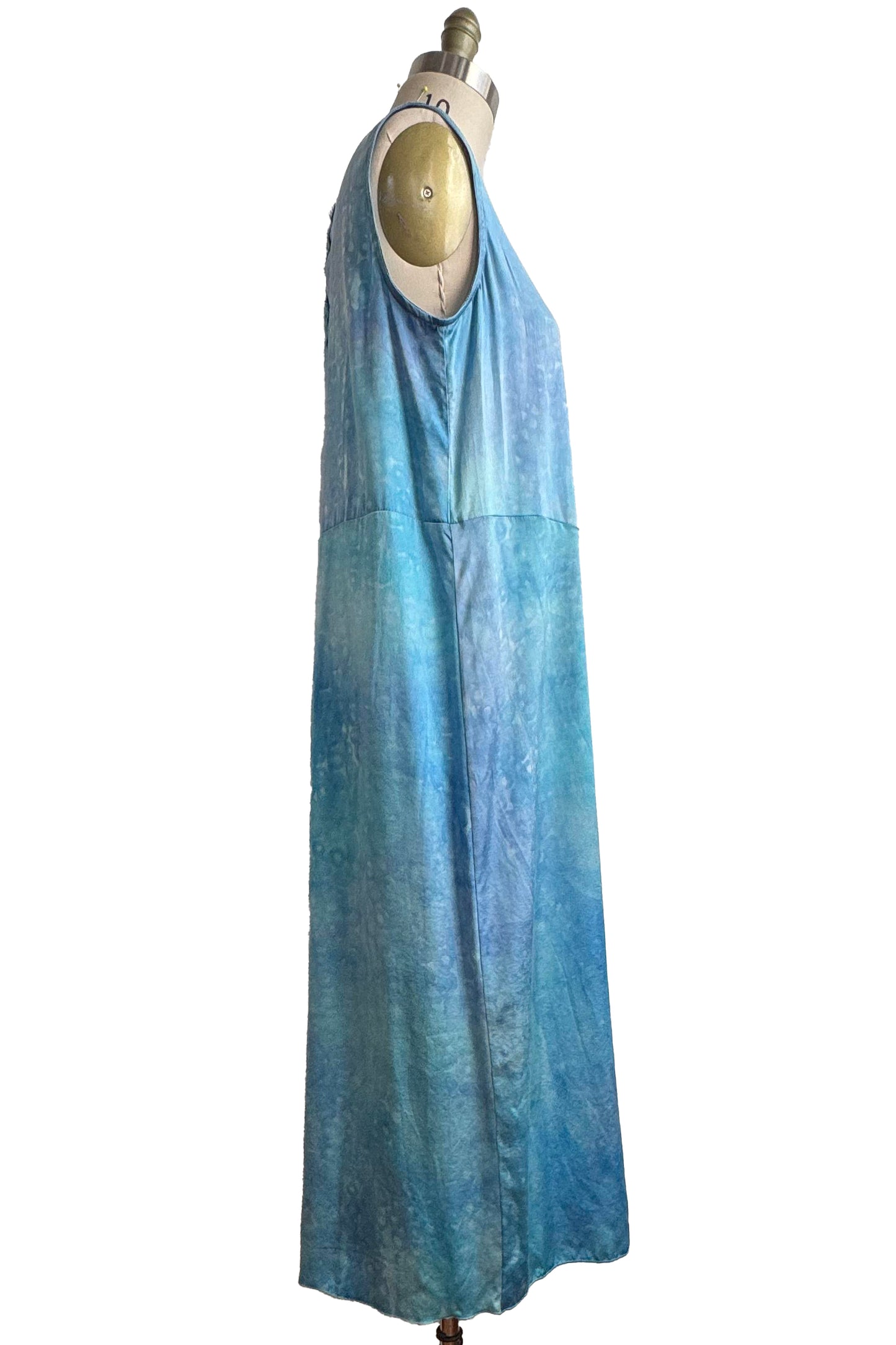 Jordan Dress in Stretch Silk | Bubble Dye | Blue Multi | Large