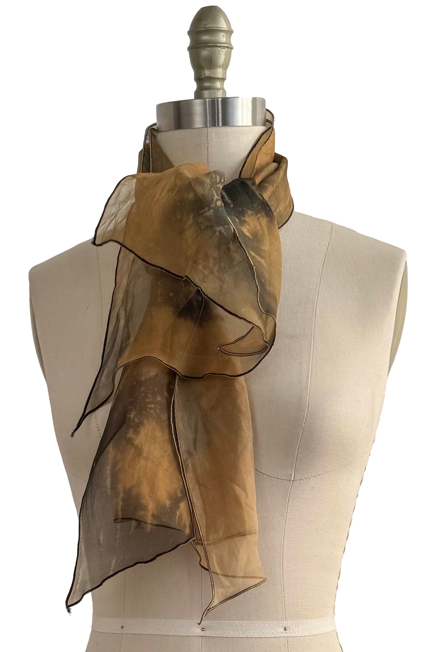 Silk Organza Scarf | Gold & Black