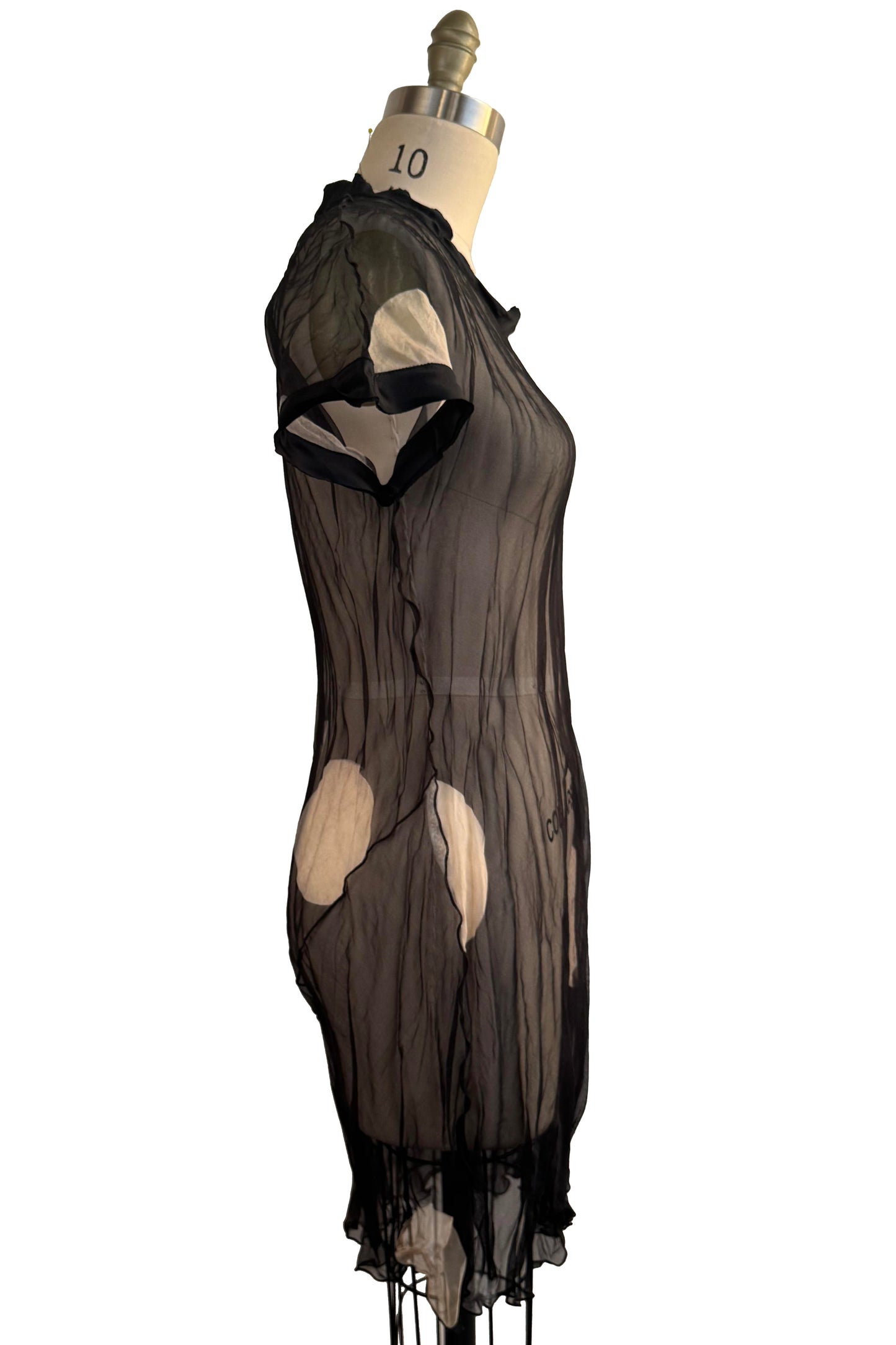 Athena Tunic Organza - Moon Print - Black & Natural