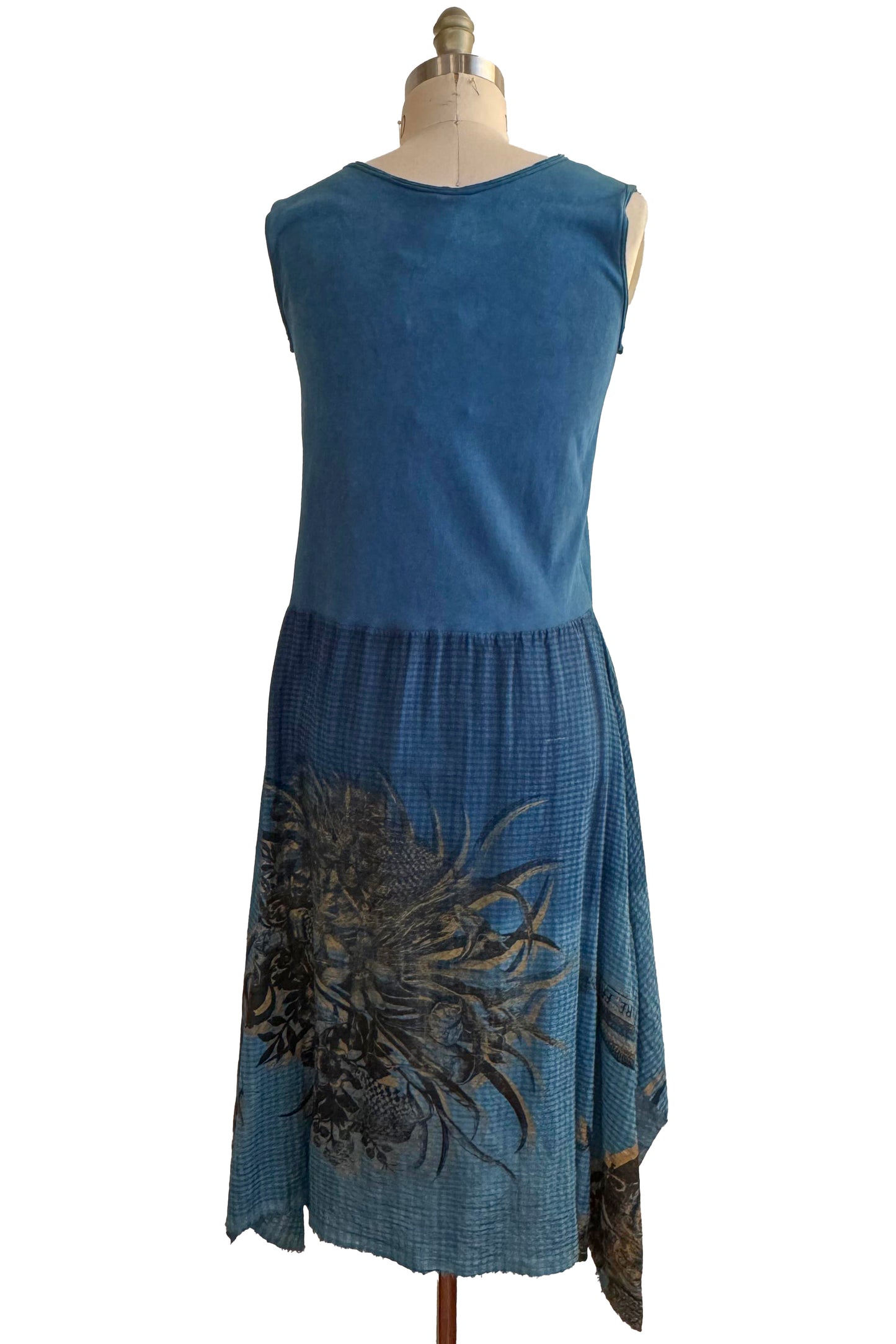 Marais Dress in Cotton - Bouquet - Indigo, Black & Gold - Small