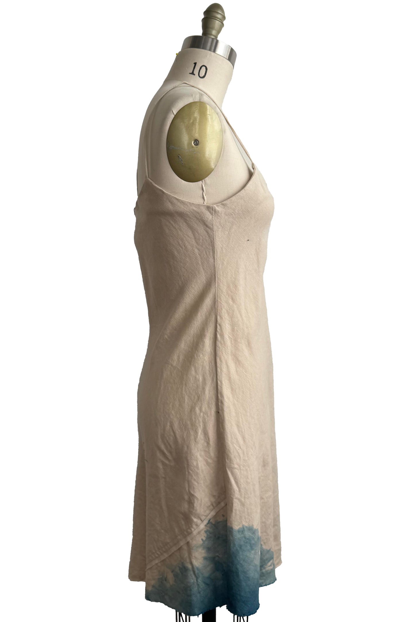 Kappa Mini Dress in Linen - Indigo & Natural - Small