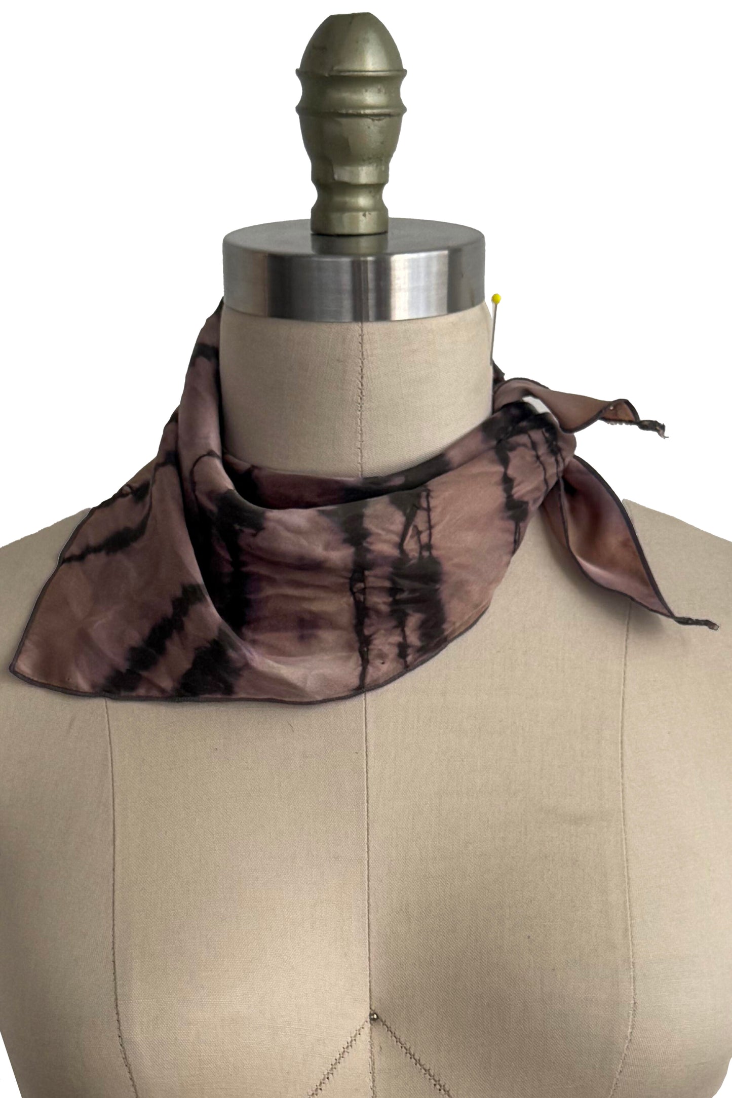 Silk Bias-Cut Kerchief - Black & Natural