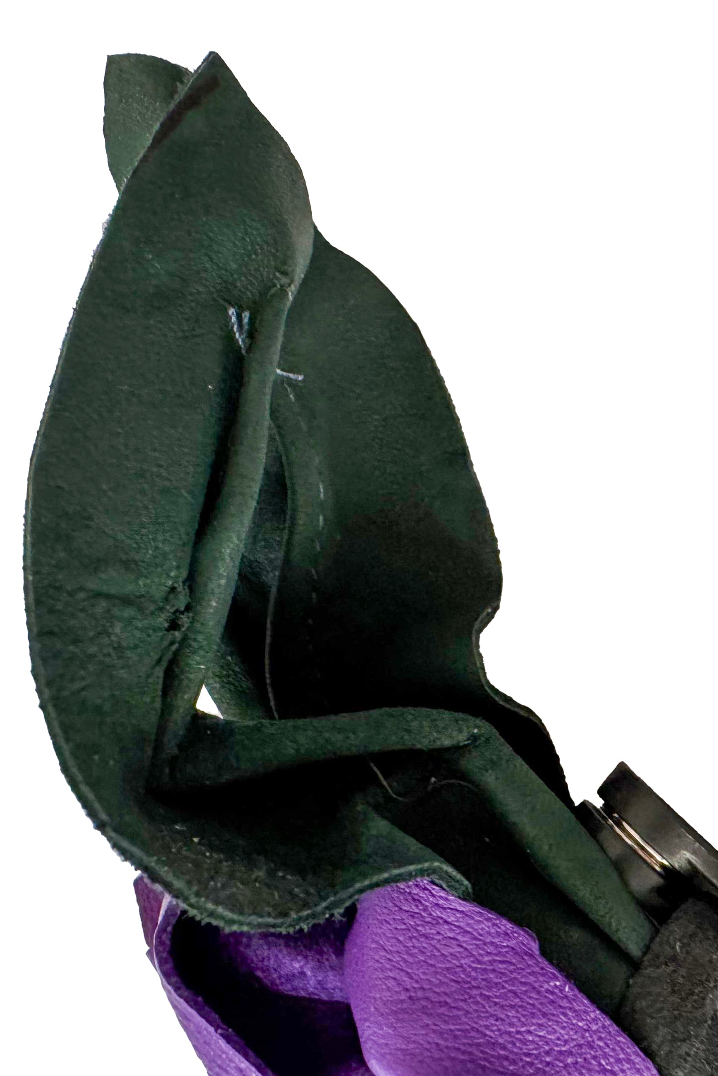 Leather Flower Magnetic Brooch - Violet Calla Lily