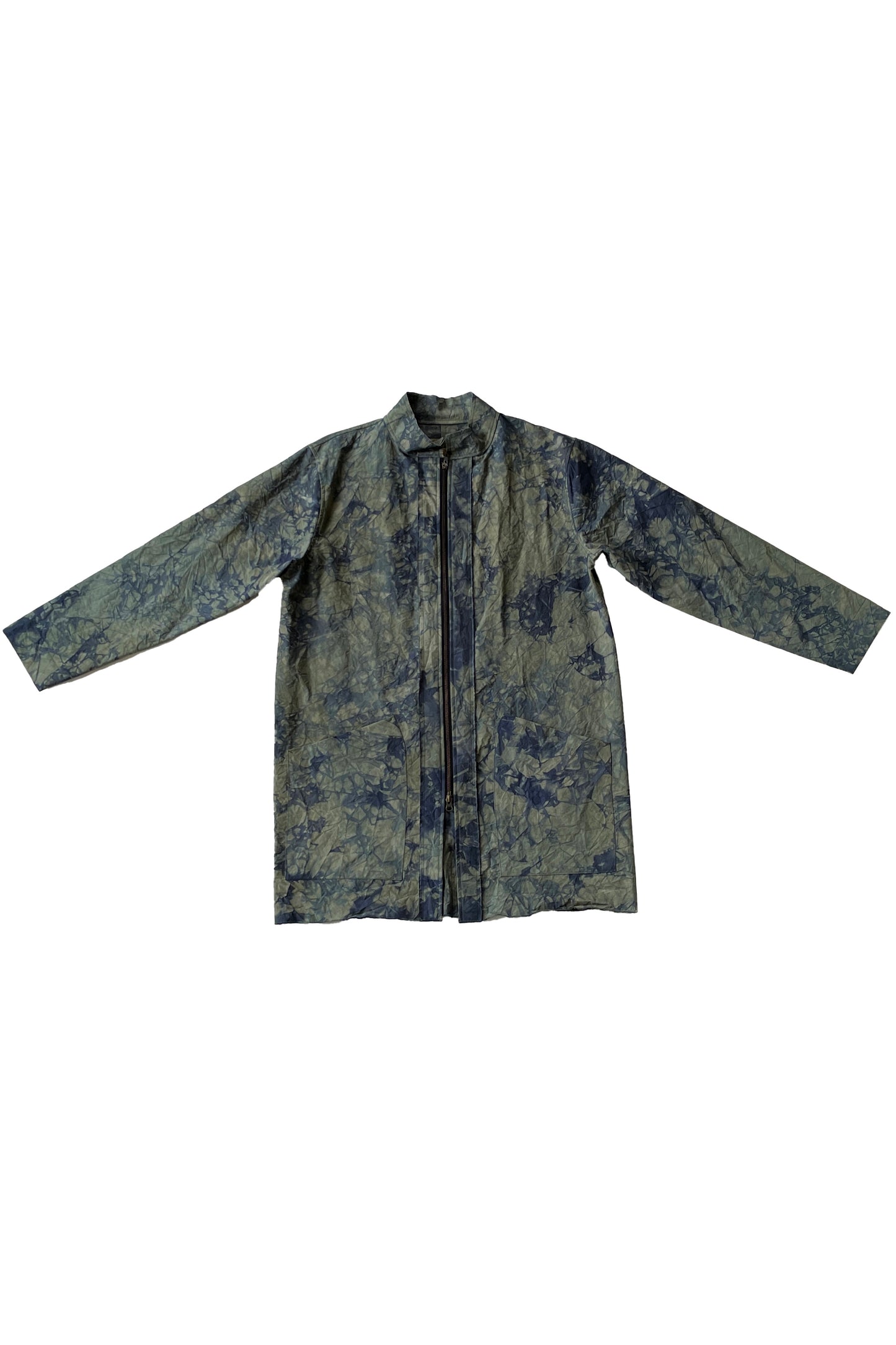 KB x Alquimie Studio Double Zipper Unisex Coat w/ Shatter Dye - Olive