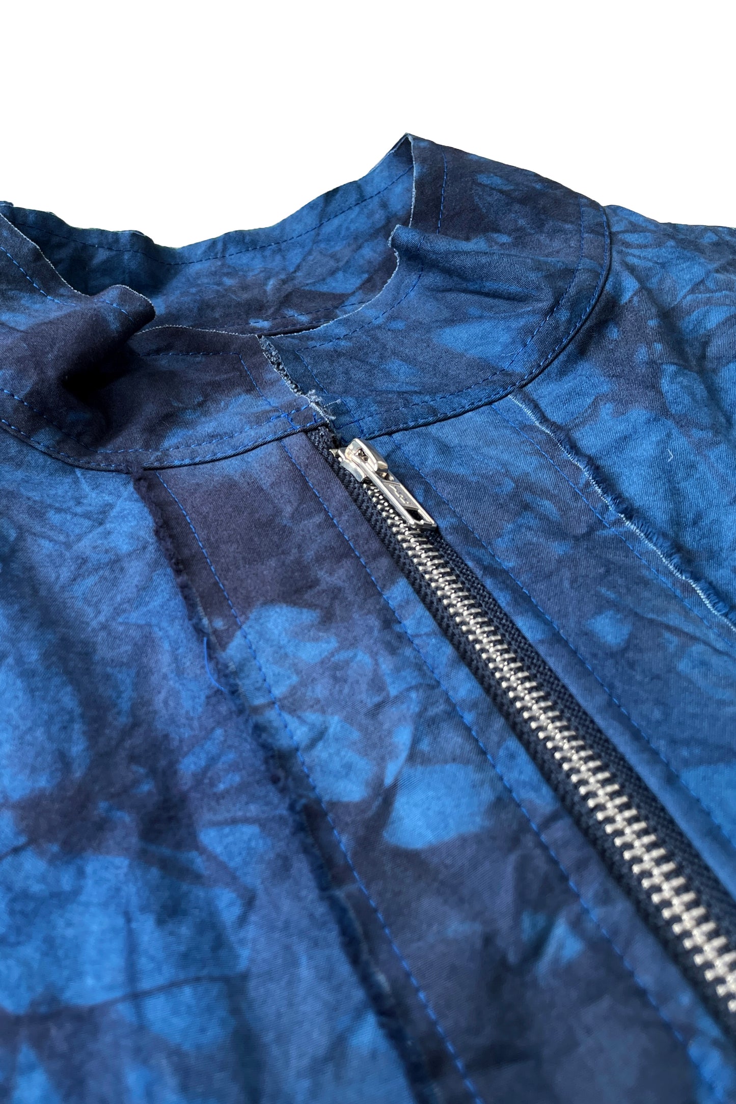 KB x Alquimie Studio Double Zipper Unisex Coat w/ Shatter Dye - Blue
