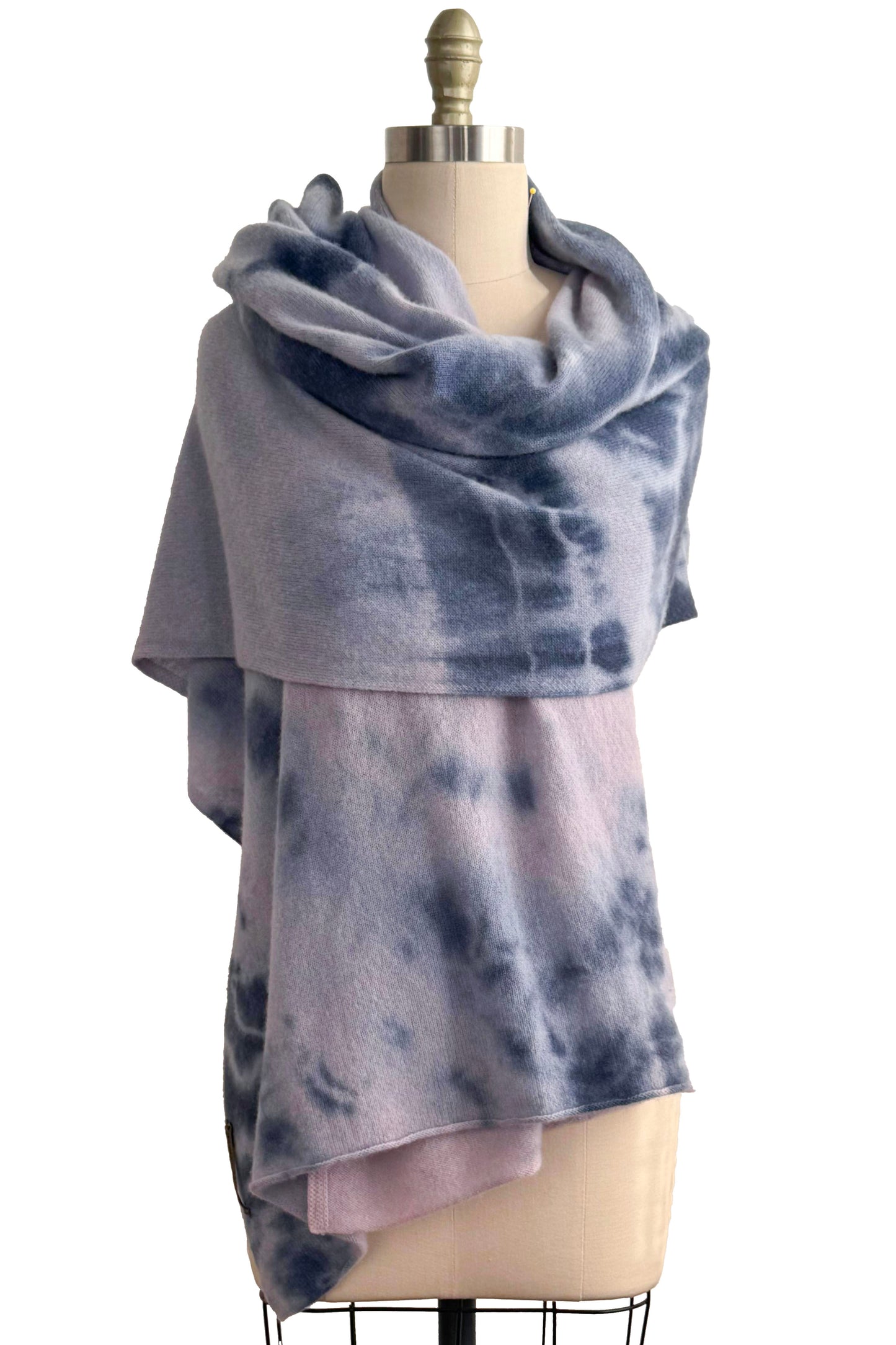Shawl | Cashmere | Tie Dyed | Pink & Grey | XL