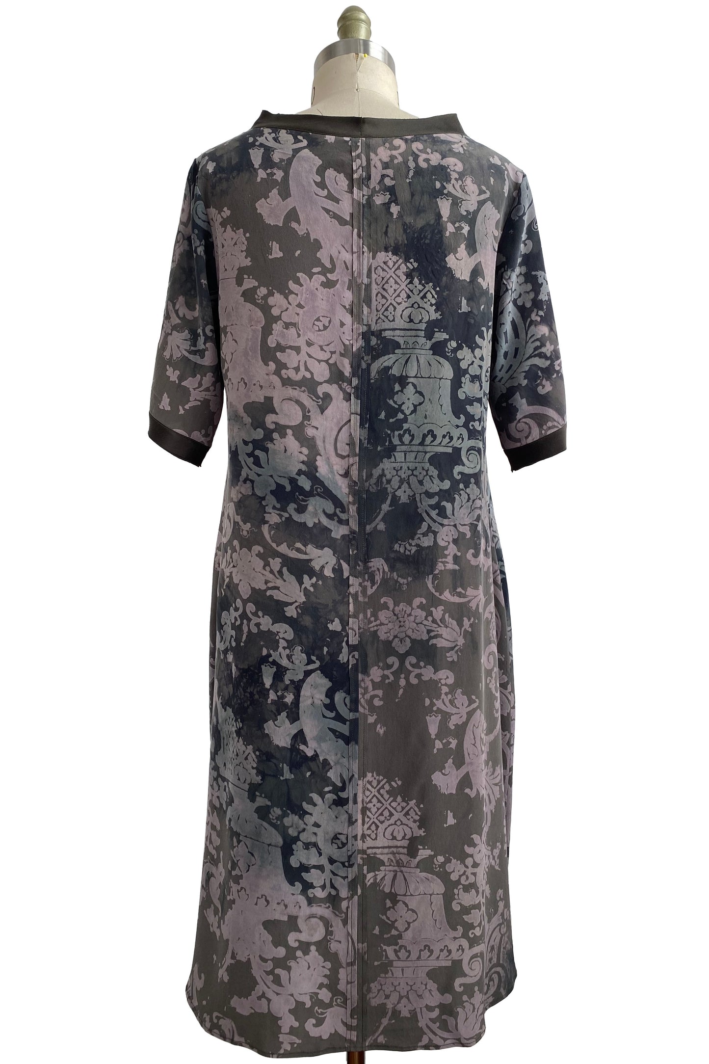Jazzyfest Dress in Silk w/ Wallpaper Print - small