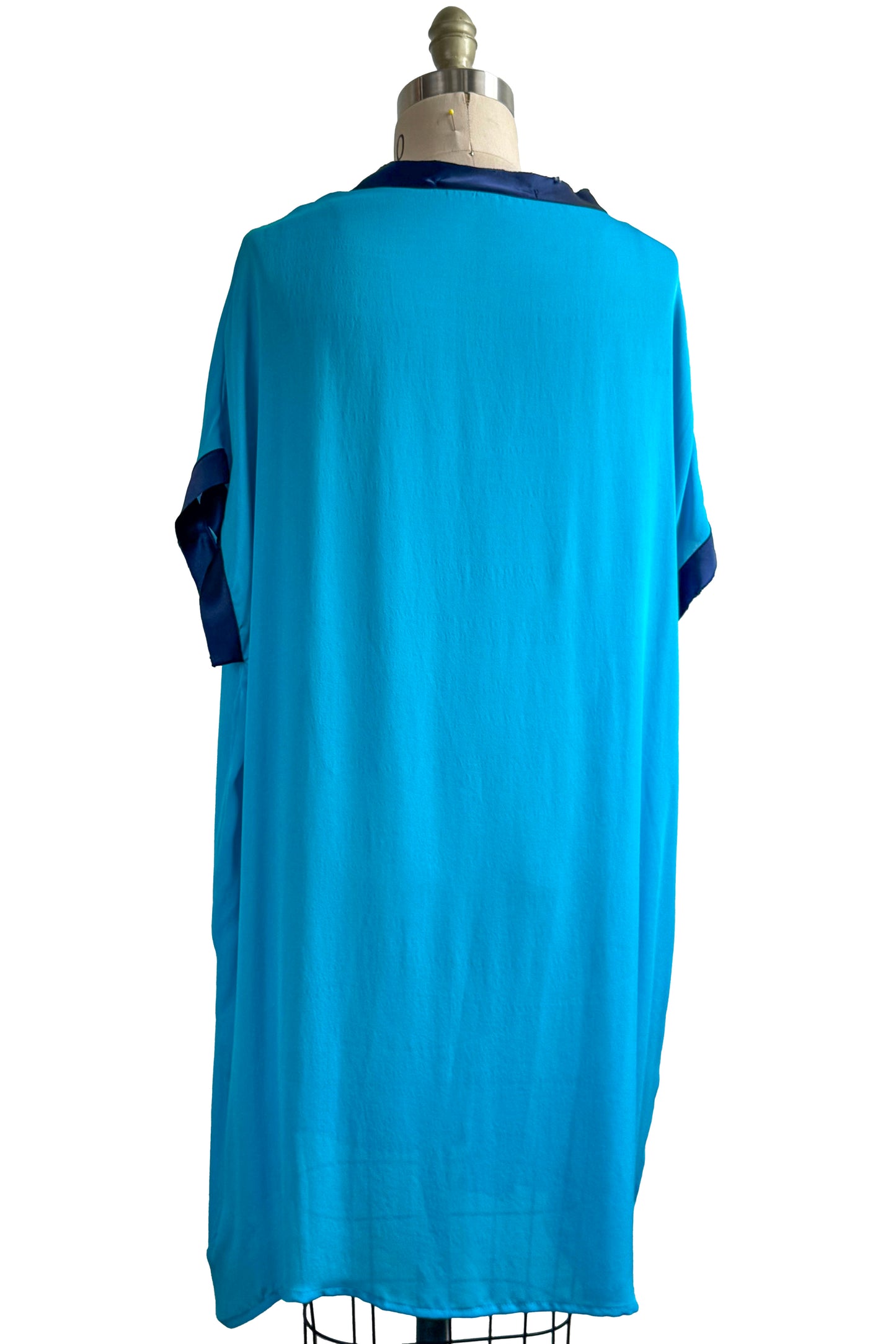 Petra Tunic Silk Georgette - Turquoise & Navy