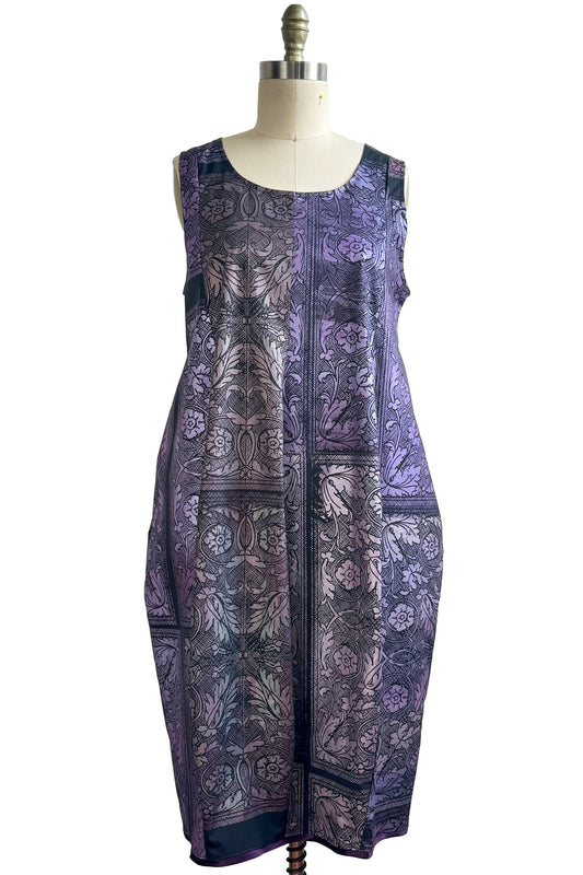 Plum Dress w/ Placemat Print - Purple & Black