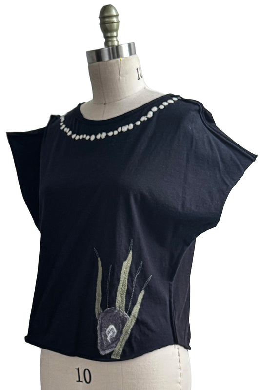 Jen Top - Jersey - Felted Oyster - Black - Medium