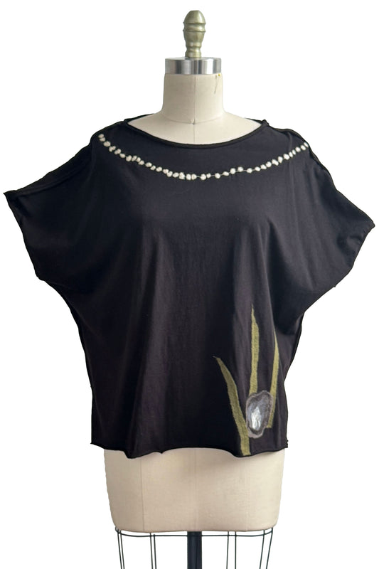 Jen Top - Jersey - Felted Oyster - Black - Large
