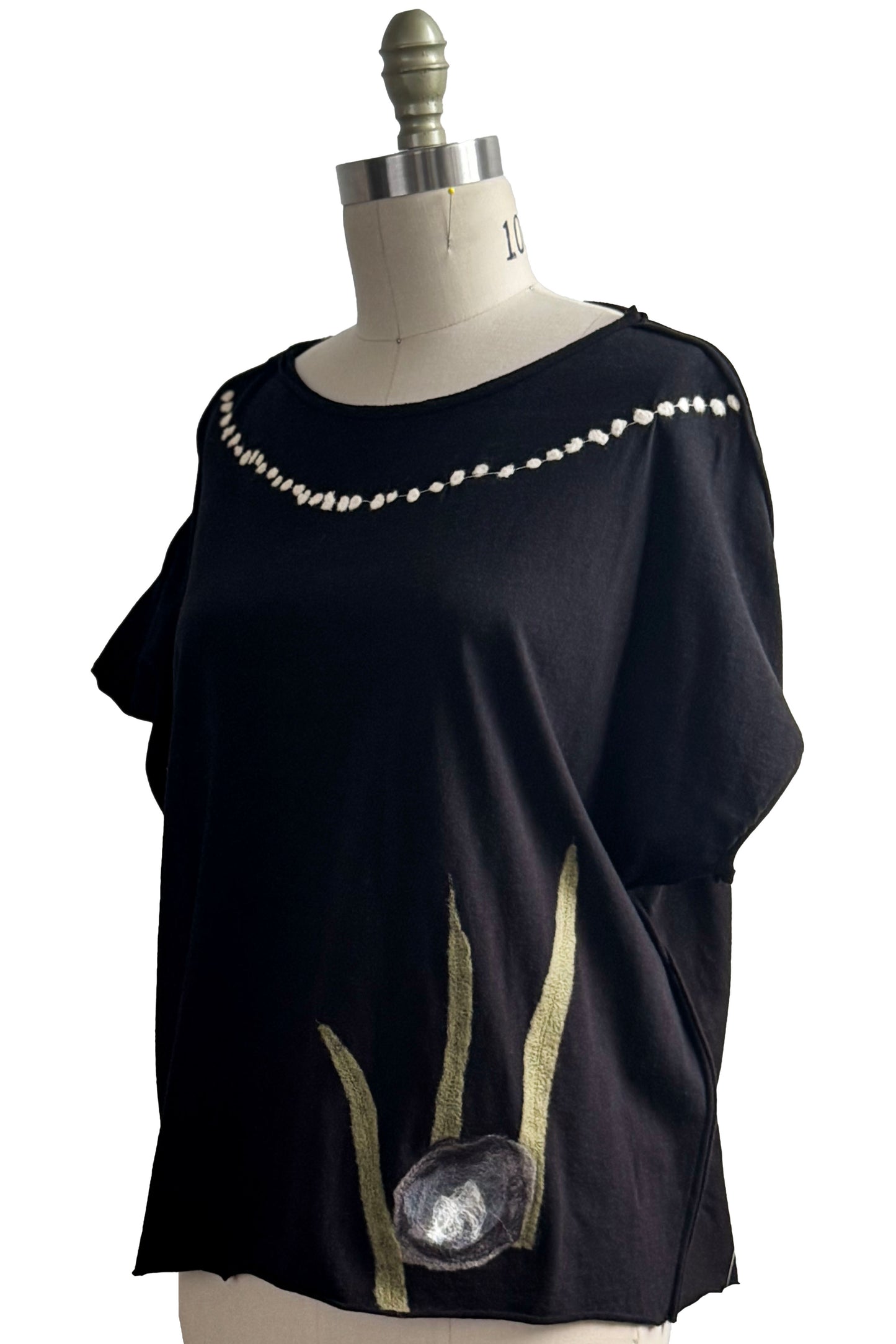 Jen Top - Jersey - Felted Oyster - Black - Large