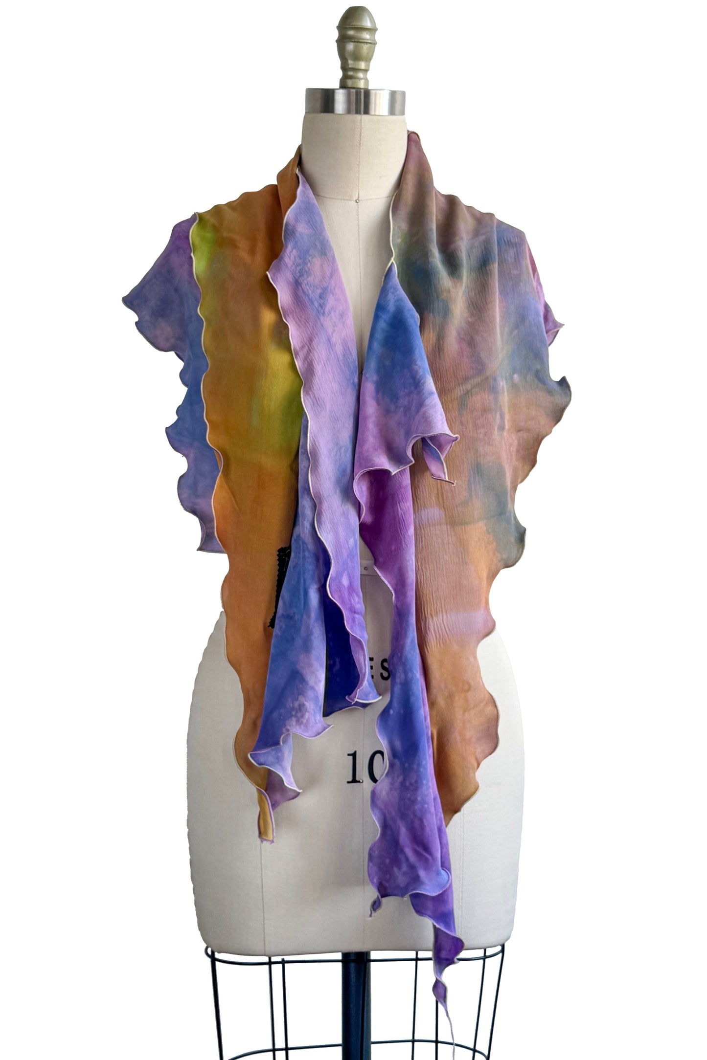 Krazy Scarf in Silk - Purple, Chartreuse & Blue