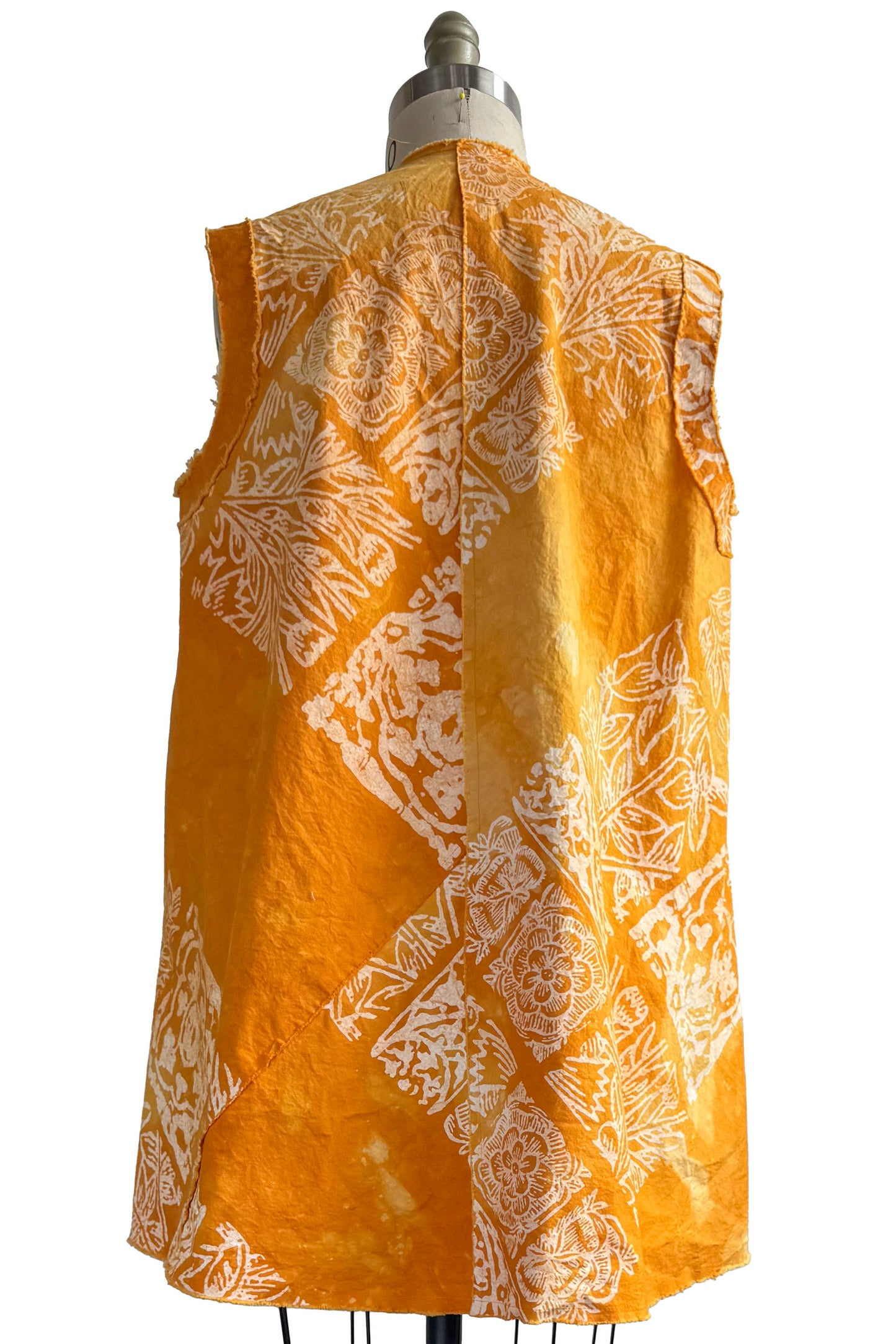 Quant Dress in Cotton w/ Tile Print - Marigold Yellow & White - Small