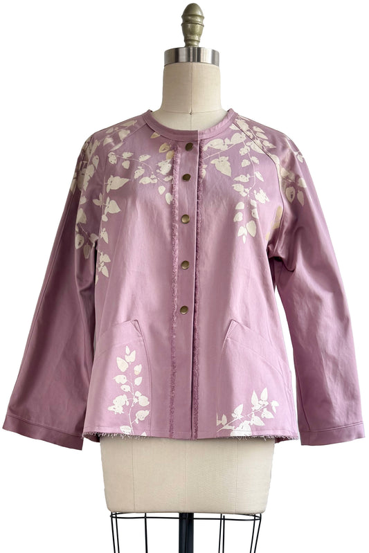 Ariel Jacket w/ Vine Print - Lavender & White - Medium