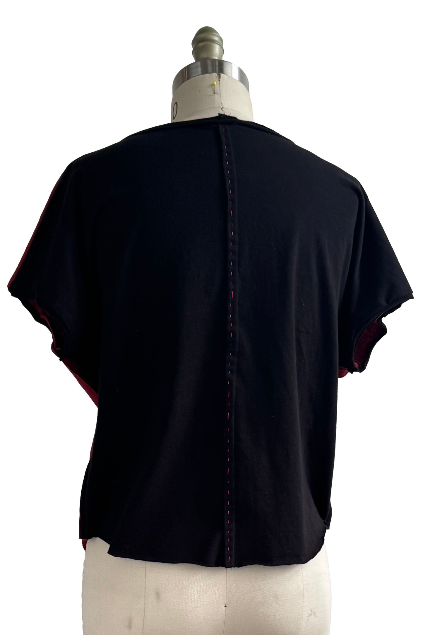 Jen Crop Top w/ Felted Crawfish - Brick Red & Black