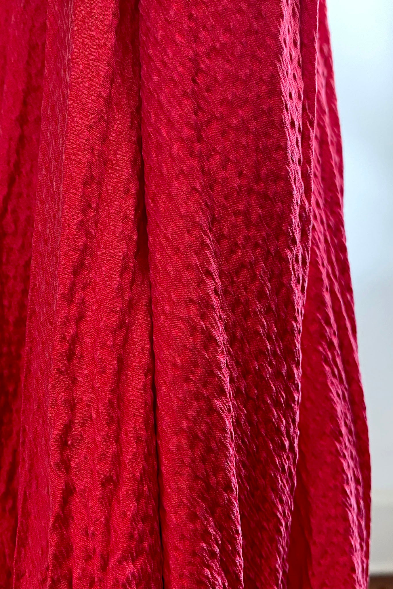 Touria Dress w/ Organza Trim Solid - Red & Black
