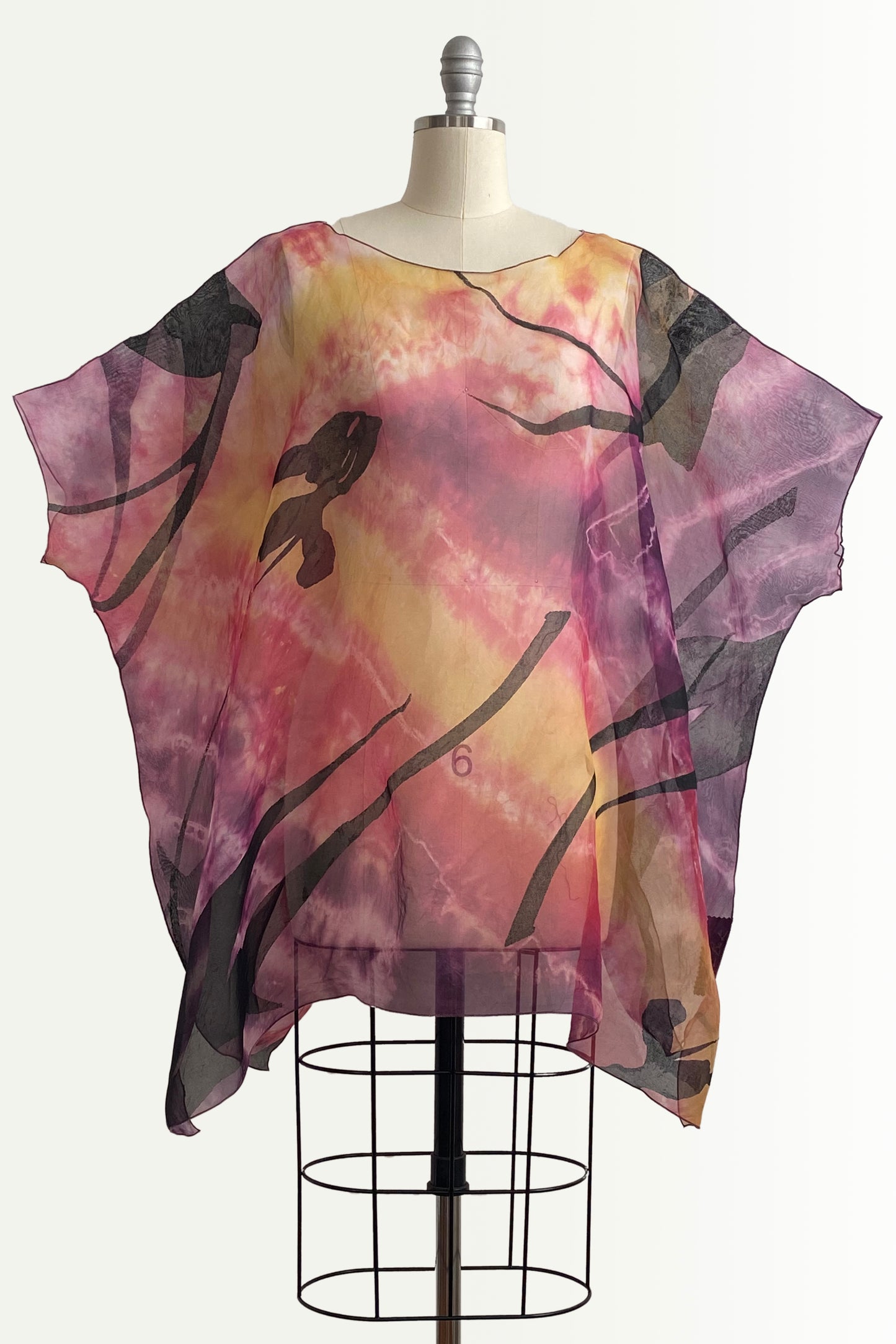 Deb Tunic in Organza - Sunset & Black