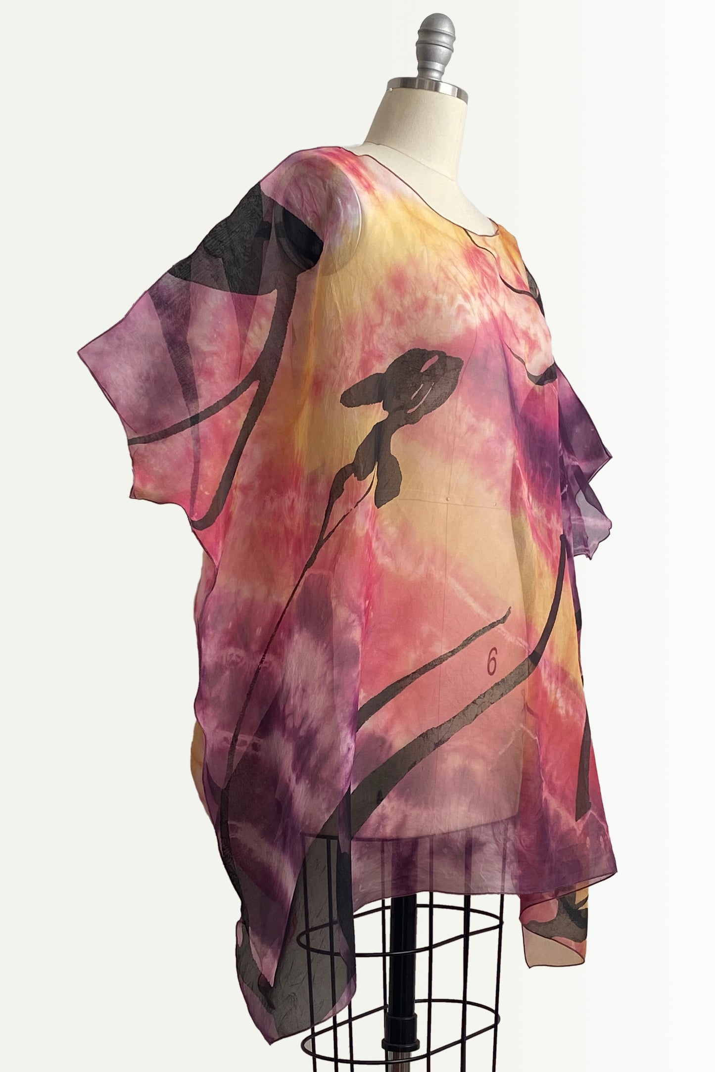 Deb Tunic in Organza - Sunset & Black