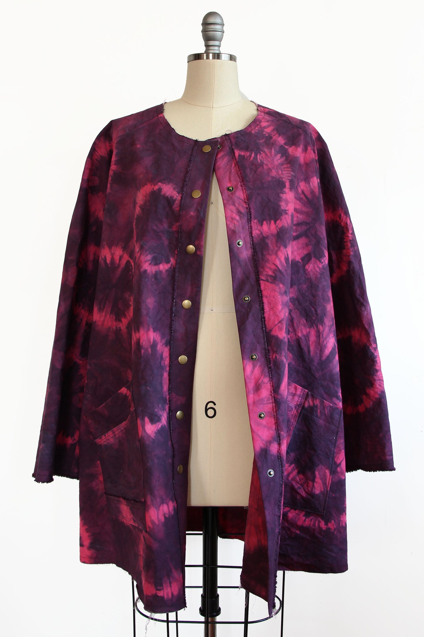 Juno Coat in Pink Tie Dye - Medium