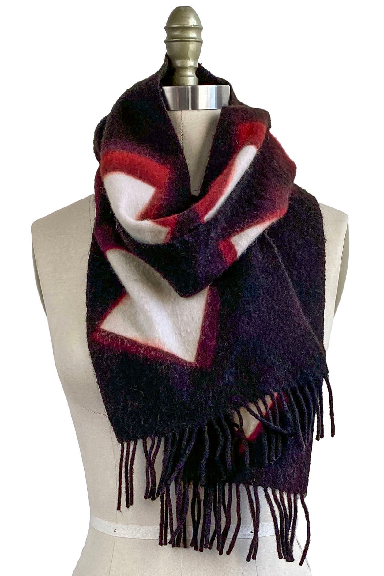 KB x Alquimie Studio Scarf | Cashmere | Itajime Dyed |  Black, Red & White
