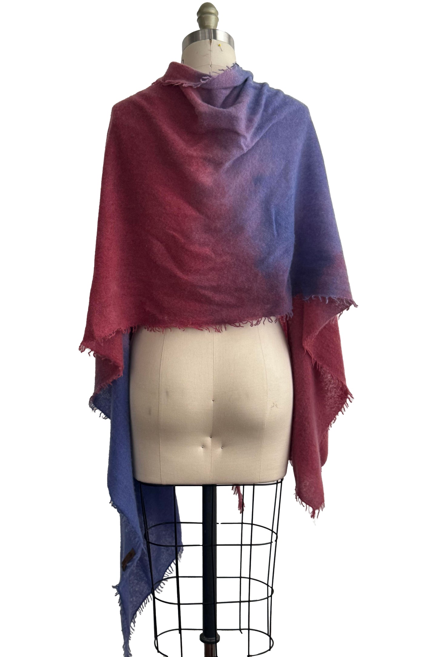 Shawl | Cashmere | Ombre Dyed | Purple & Wine Red
