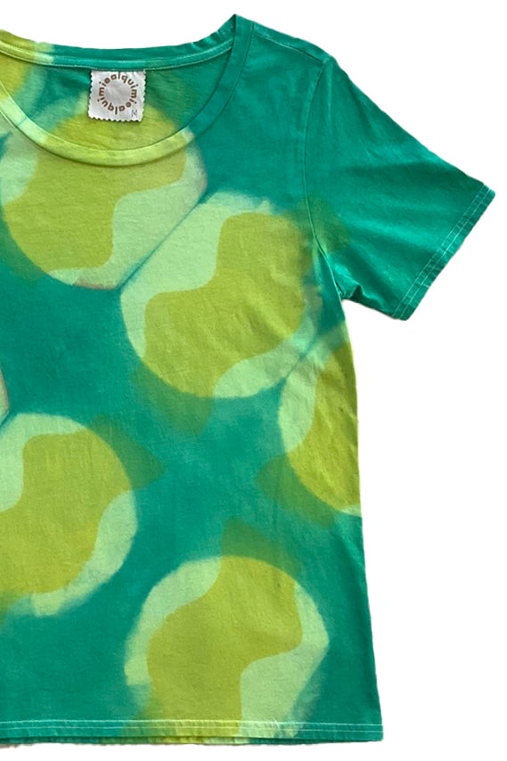 KB x Alquimie Studio Dyed T-Shirt - Shibori Wave - Shades of Green - Women's M