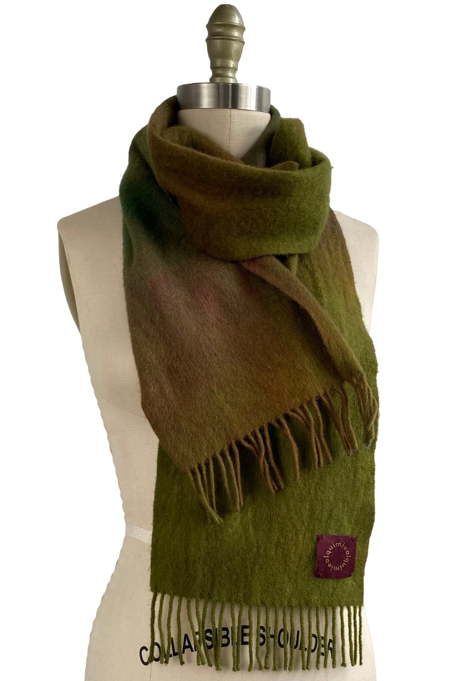 Cashmere Fringe Scarf - Olive