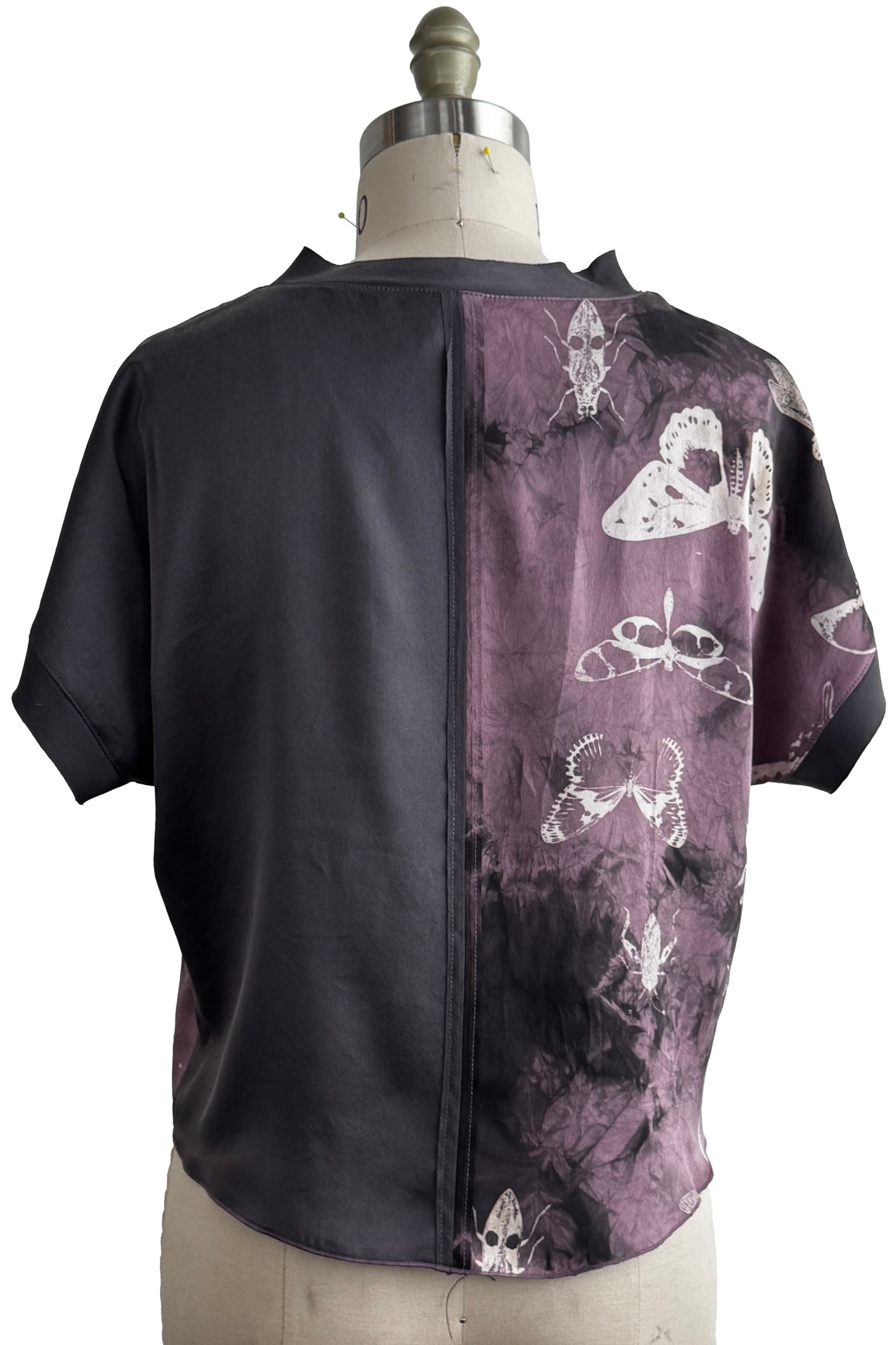 Jen Top | Silk Charmeuse | Bug Print | Stormy Purple & Natural | Small