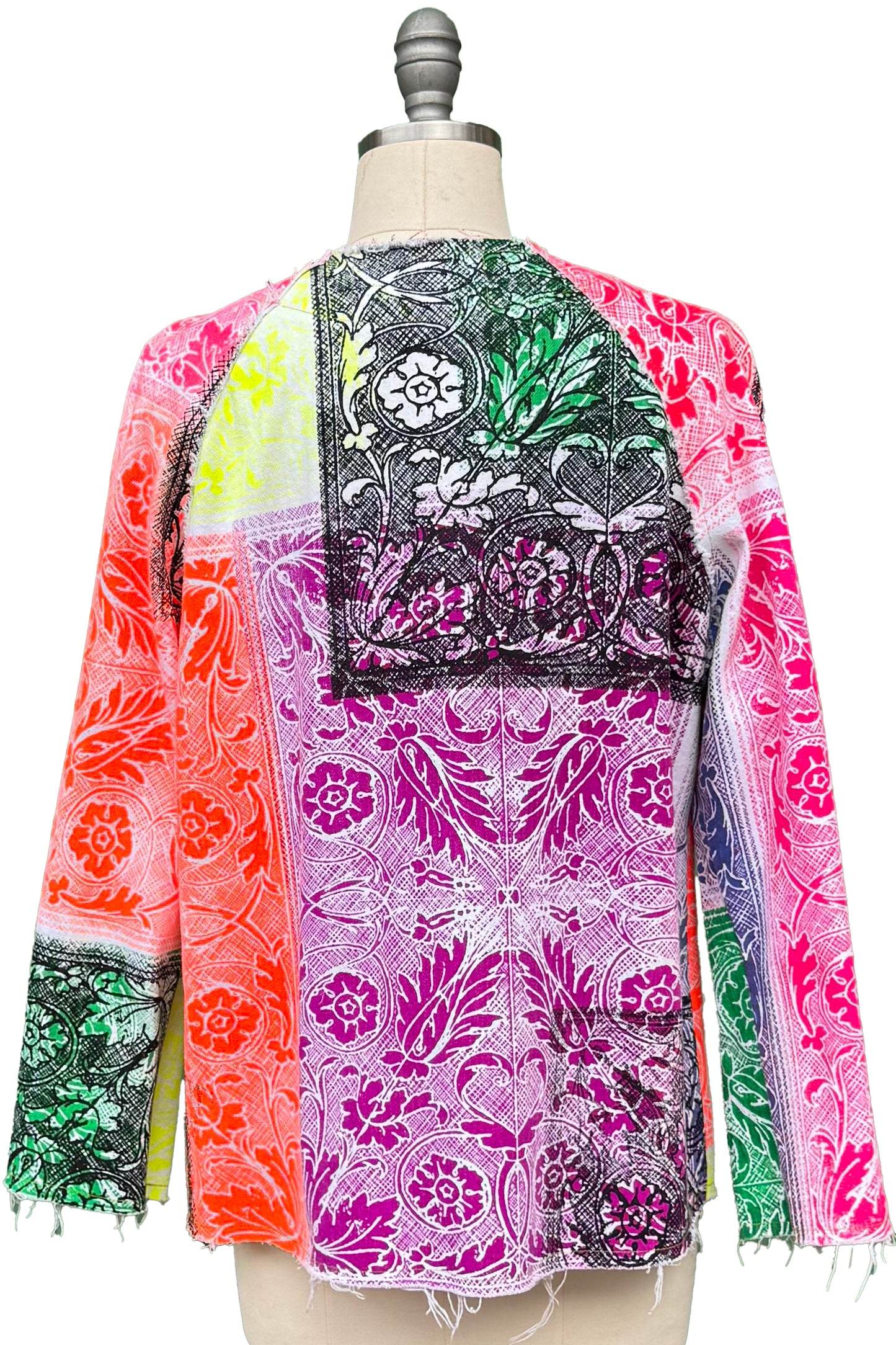 Ariel Jacket | Cotton Patchwork Print | White & Neon Multi | Small