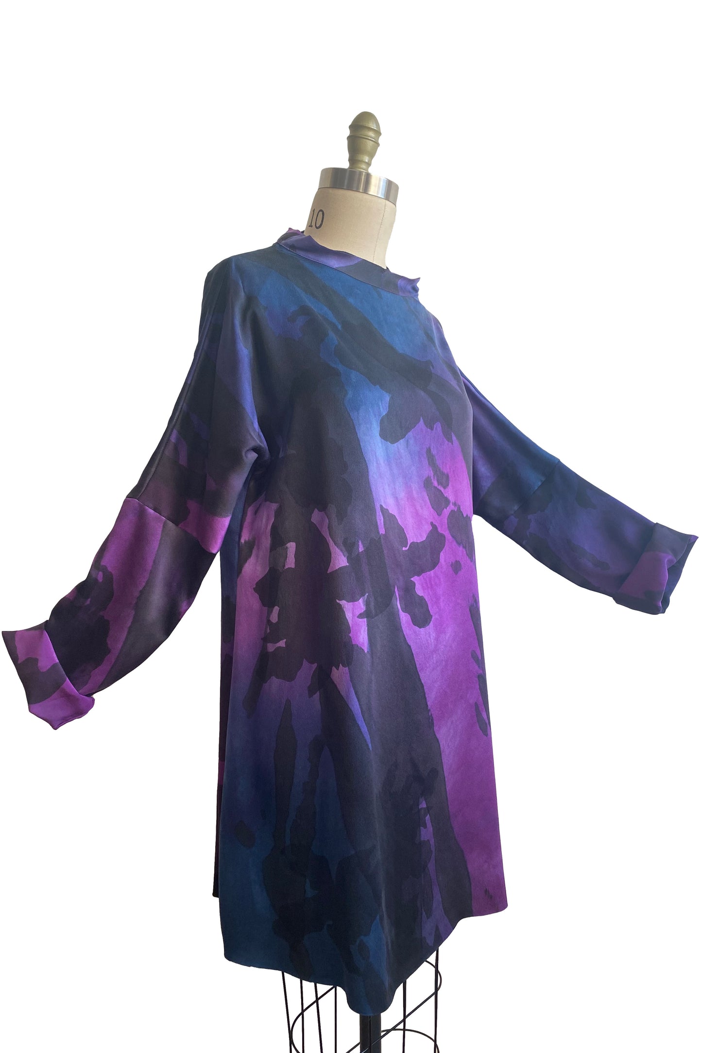 Portia Tunic w/ Azalea Spray Dye - Purple, Black & Blue - Medium