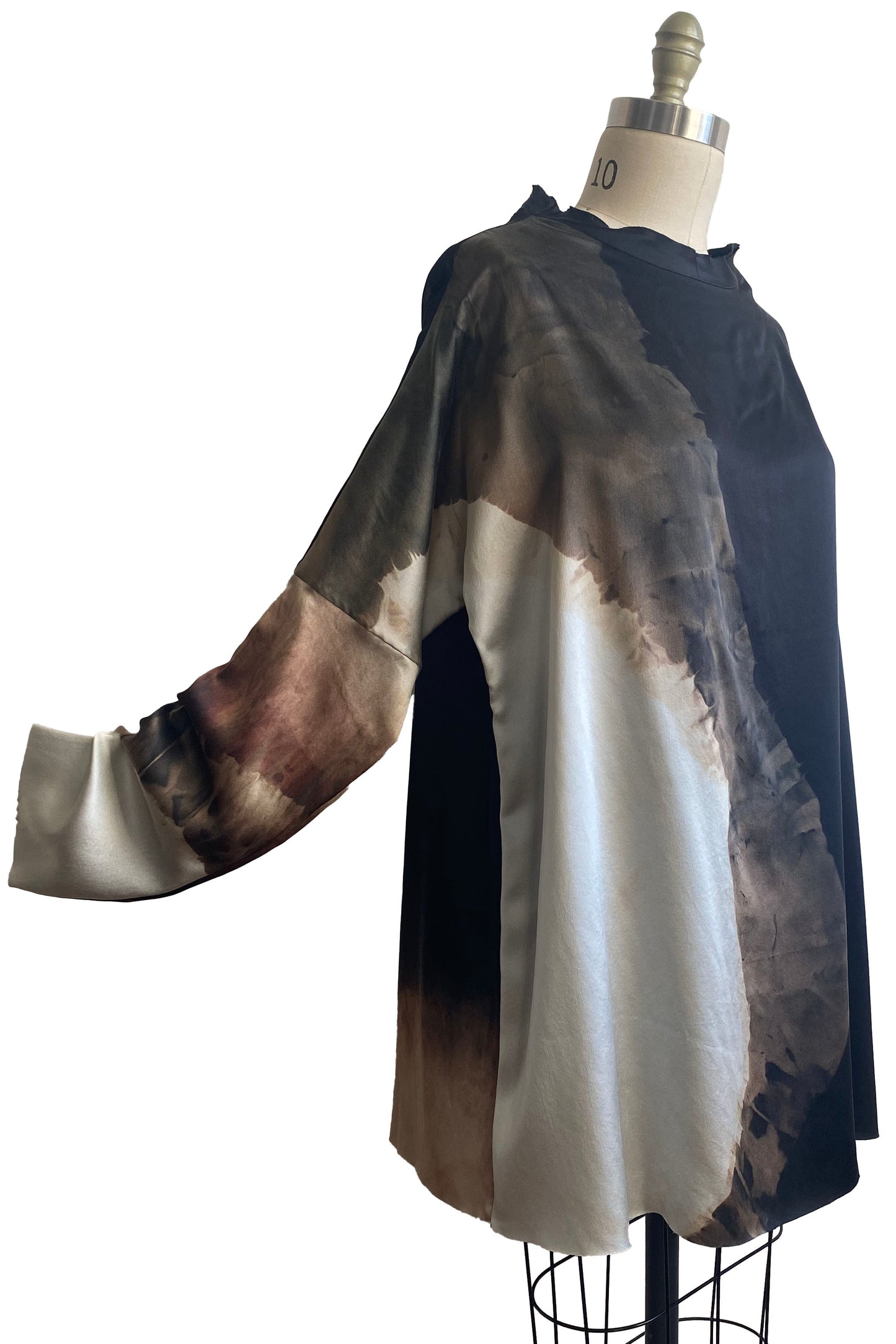 Portia Tunic w/ River Dye - Black & Natural - Small