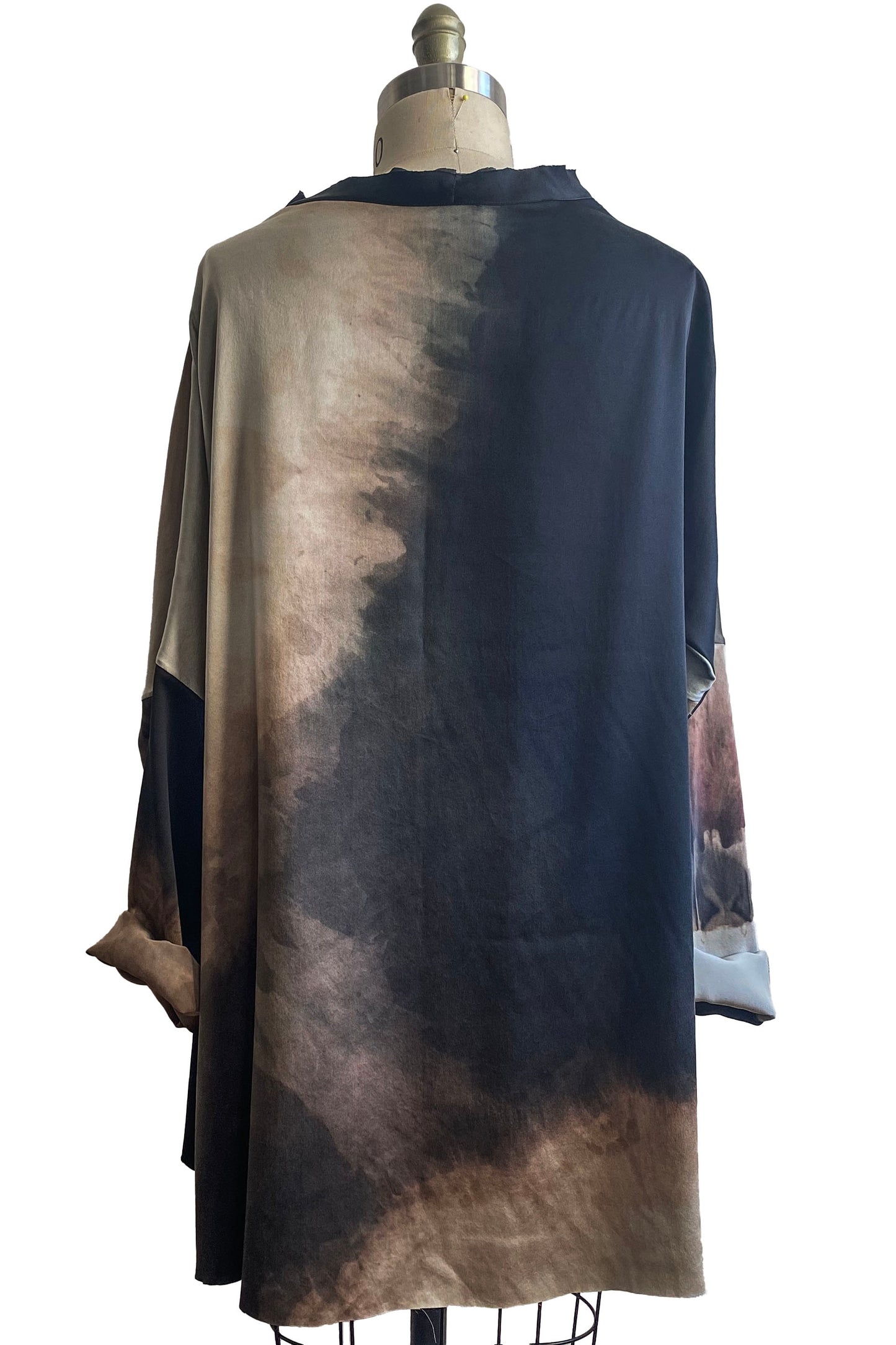 Portia Tunic w/ River Dye - Black & Natural - Small