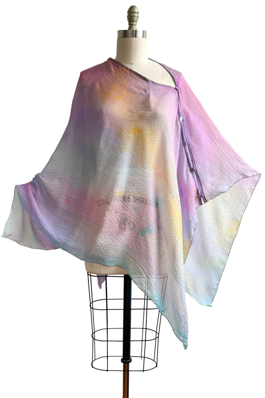 Button Drape | Seersucker Silk | Painted Sky Dye | Dawn