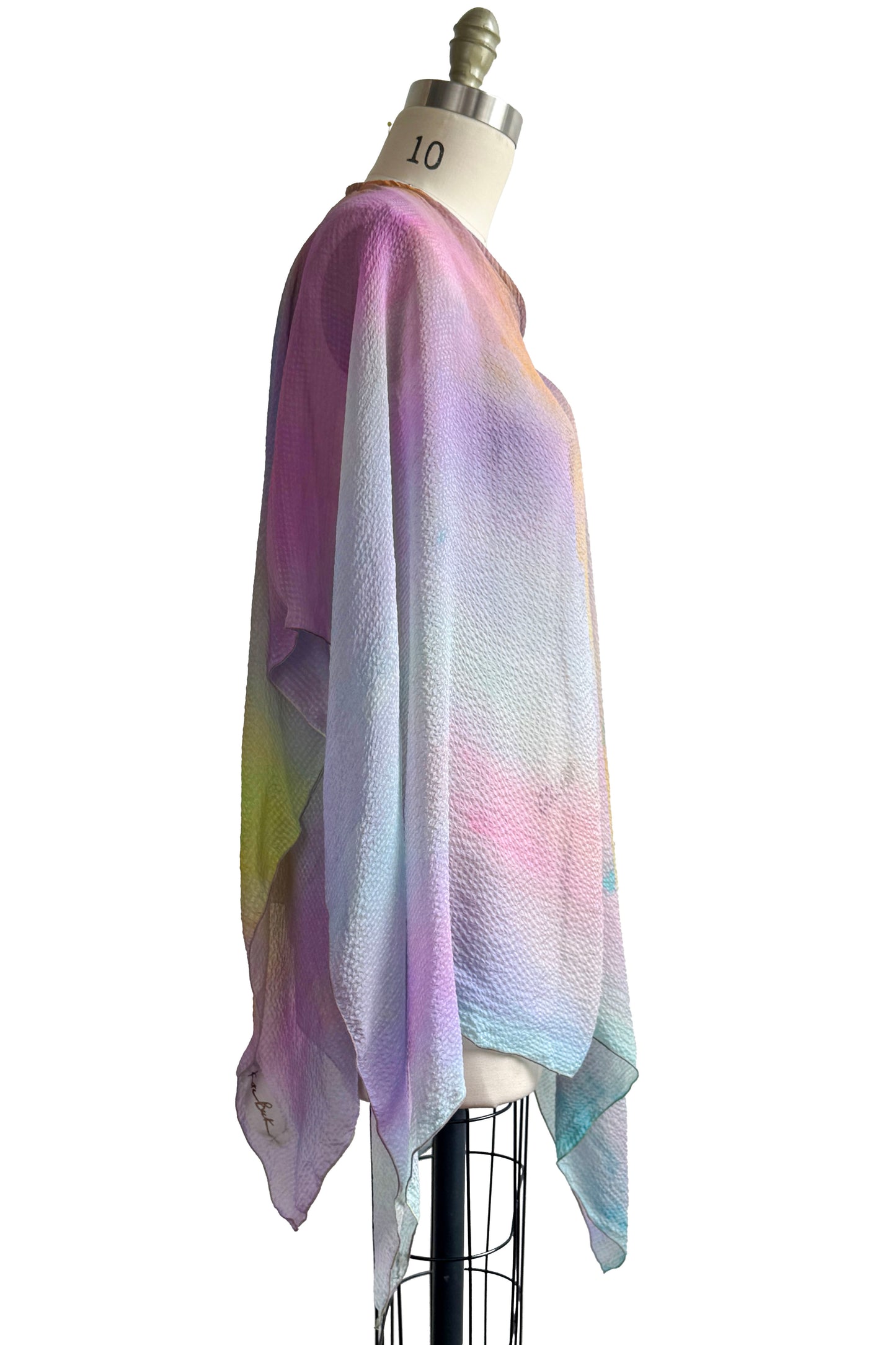 Button Drape | Seersucker Silk | Painted Sky Dye | Dawn