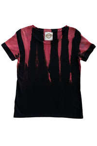 KB x Alquimie Studio Dyed T-Shirt - Shibori Sticks Red & Black Sticks - Women's XS