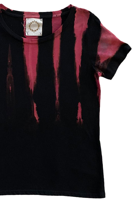 KB x Alquimie Studio Dyed T-Shirt - Shibori Sticks Red & Black Sticks - Women's XS