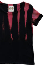 Load image into Gallery viewer, KB x Alquimie Studio Dyed T-Shirt - Shibori Sticks Red &amp; Black Sticks - Women&#39;s XS
