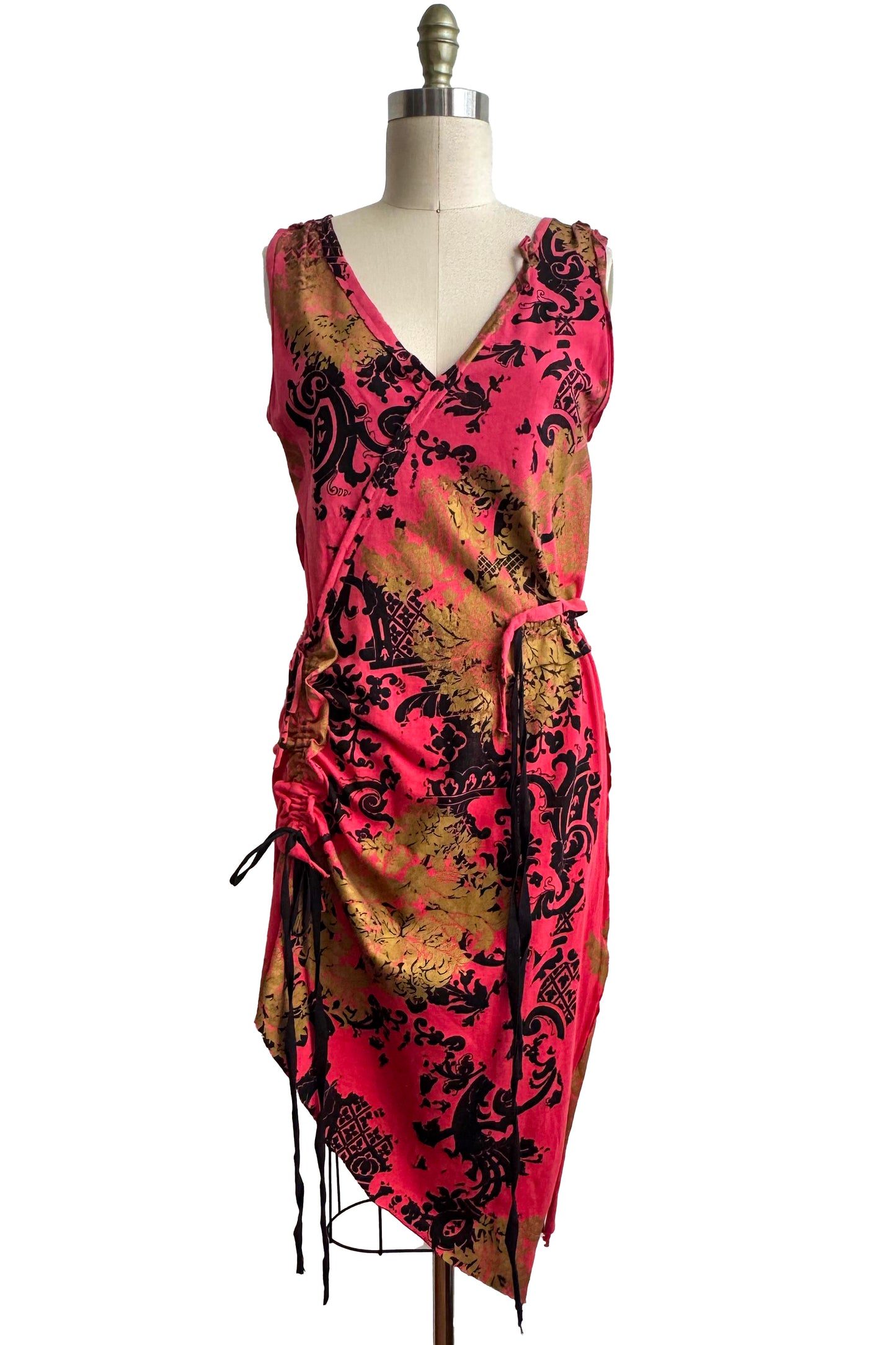 Godfrey Dress Mini | Organic Cotton Jersey | Wallpaper Print | Red | Small