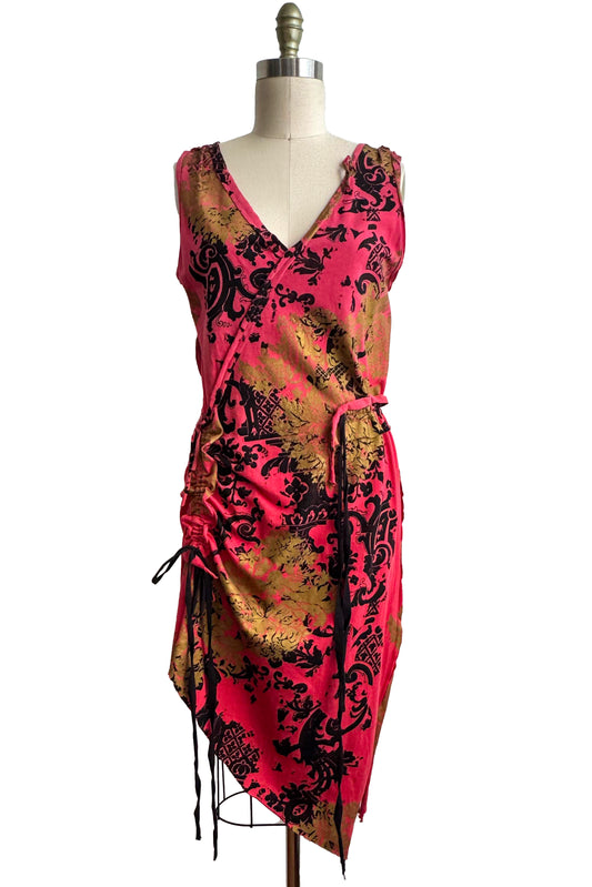 Godfrey Dress Mini | Organic Cotton Jersey | Wallpaper Print | Red | Small