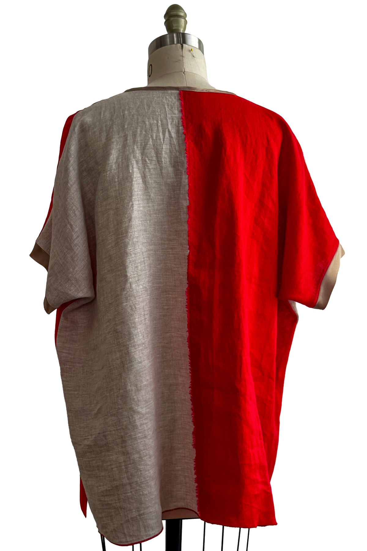 Jo Top | Linen | Flax & Red Orange | Small