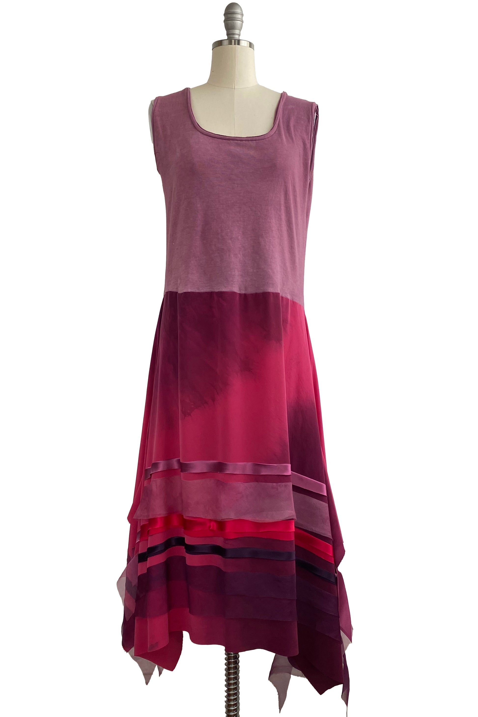 Montmartre Dress | Silk Georgette & Organic Cotton Jersey | Magenta & Fuschia