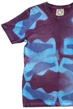 Load image into Gallery viewer, KB x Alquimie Studio Dyed T-Shirt - Shibori Wave - Purple &amp; Blue - Unisex M

